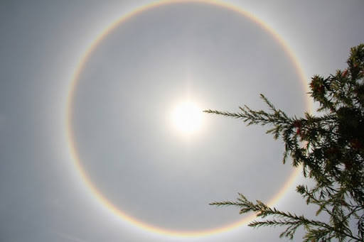 Hiện tượng cầu vồng tròn quanh Mặt Trời còn gọi là quầng hòa quang