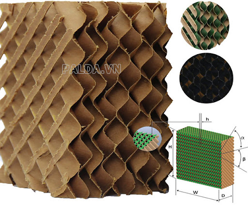 Cooling pad là các màng gỗ mỏng xếp chồng lên nhau
