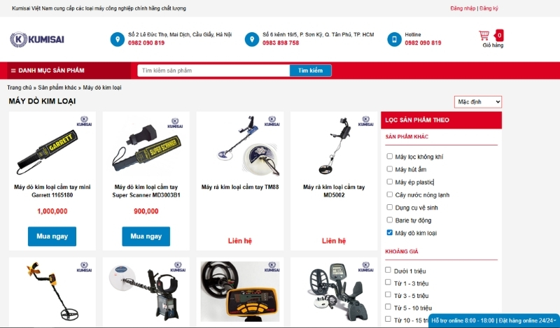 Kumisai Việt Nam - Phân phối máy dò kim loại chính hãng 